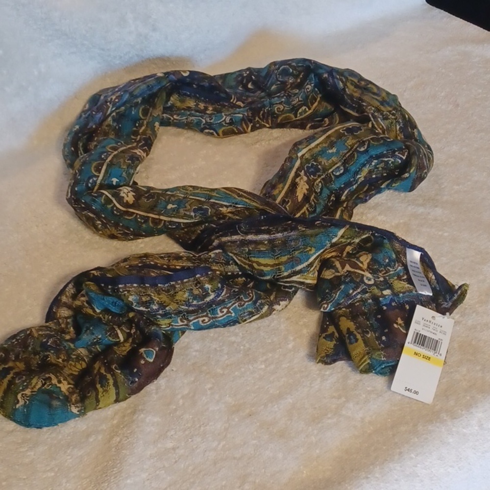 Van Heusen scarf 20x67 inches blue and green nwt